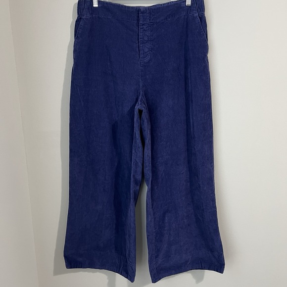 Pact Women's XL Modern Corduroy Wide Leg Pants Ink Blue Organic Cotton High Rise - Picture 3 of 11